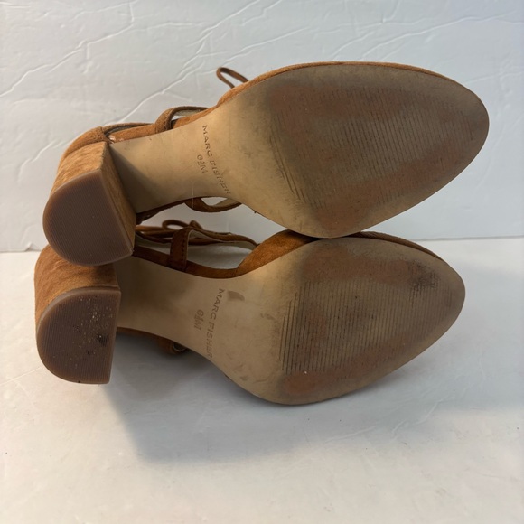 MARC FISHER Shellie Lace-Up Suede Pump Brown Size 6.5 - Picture 7 of 9